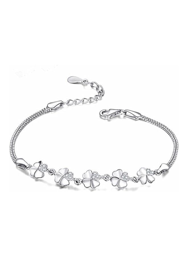 Perfii Rhodium Plated Cubic Ziron Stylish Bracelet - Image 1