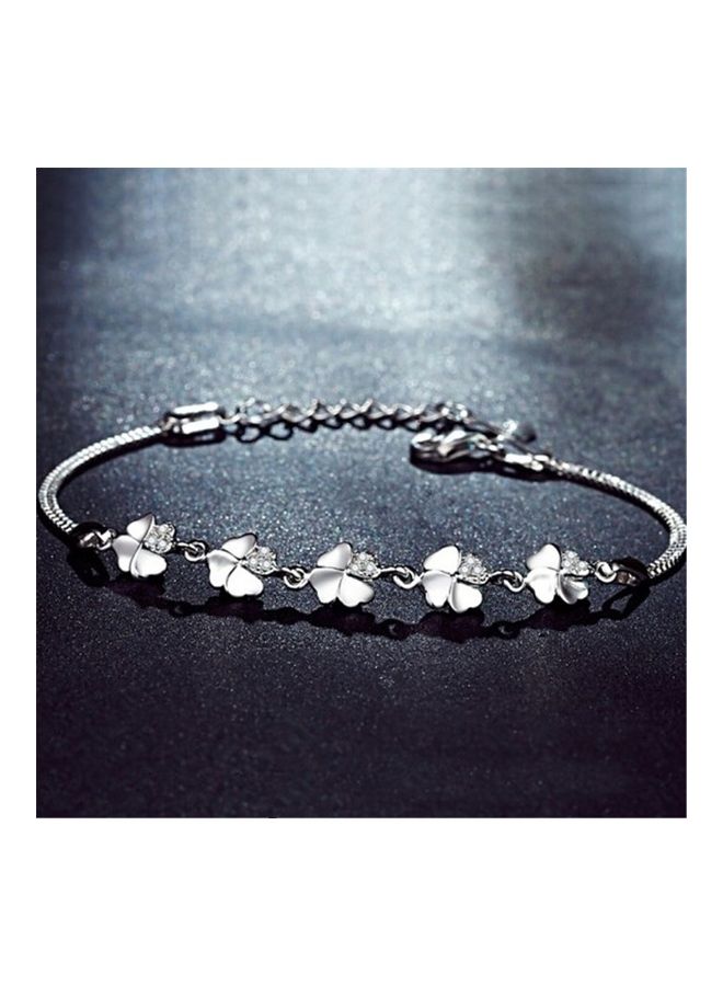Perfii Rhodium Plated Cubic Ziron Stylish Bracelet - Image 2