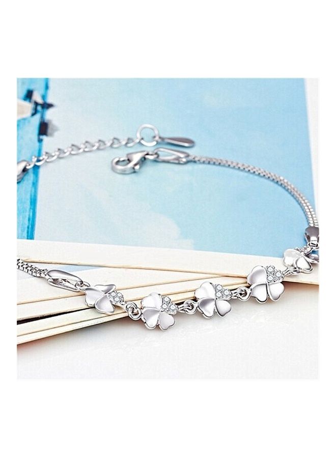 Perfii Rhodium Plated Cubic Ziron Stylish Bracelet - Image 5