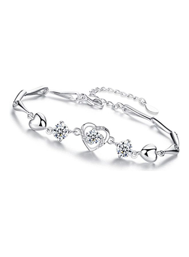 Perfii Rhodium Plated Cubic Ziron Stylish Bracelet - Image 1