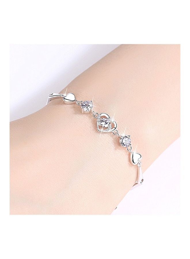 Perfii Rhodium Plated Cubic Ziron Stylish Bracelet - Image 2