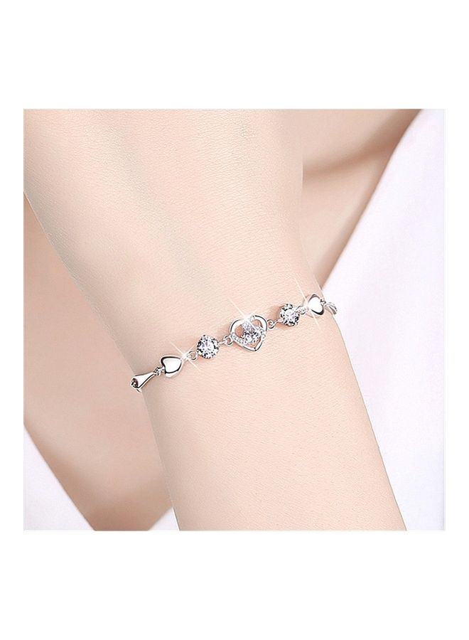 Perfii Rhodium Plated Cubic Ziron Stylish Bracelet - Image 3