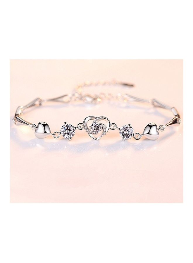 Perfii Rhodium Plated Cubic Ziron Stylish Bracelet - Image 4