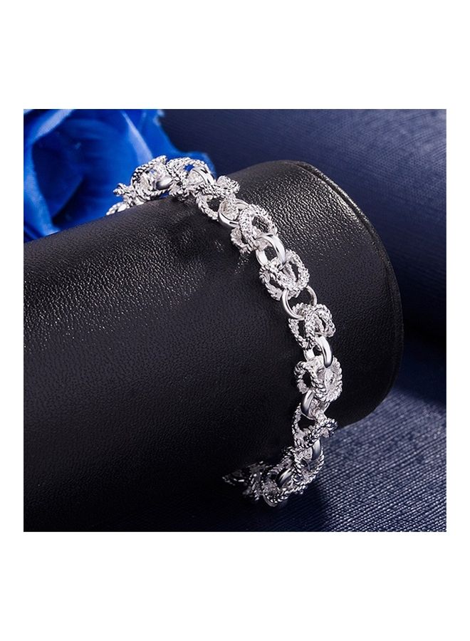 Perfii Rhodium Plated Cubic Ziron Stylish Bracelet - Image 5