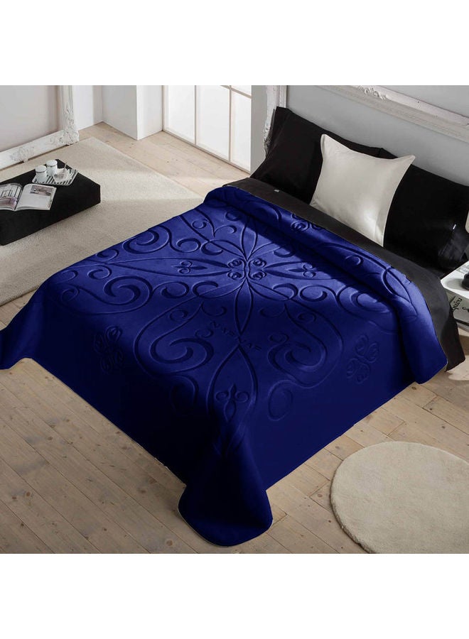 بطانية فائقة النعومة بحجم كينج عالية الجودة أكريليك كحلي/ أسود 220x240سم
