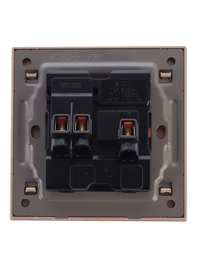 TOEFL Electrical Socket With Switch Light Gold 7x7x2cm - Image 2