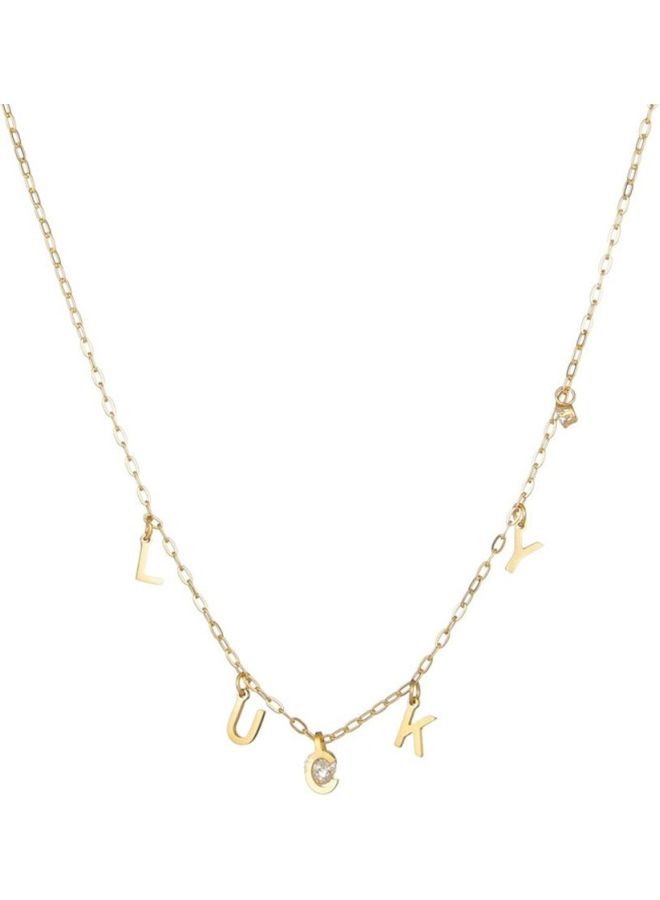 Perfii Rhodium Plated Ziron Studded Pendant Necklace - Image 1