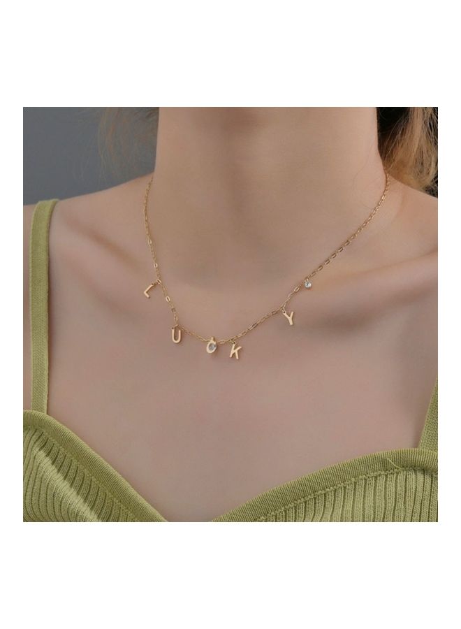 Perfii Rhodium Plated Ziron Studded Pendant Necklace - Image 5