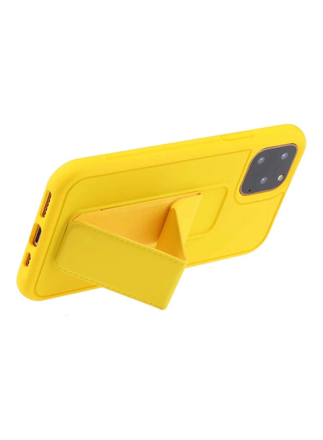 MARGOUN Protective Case Cover with Finger Grip Stand for Apple iPhone 13 Pro Max Yellow - Image 5