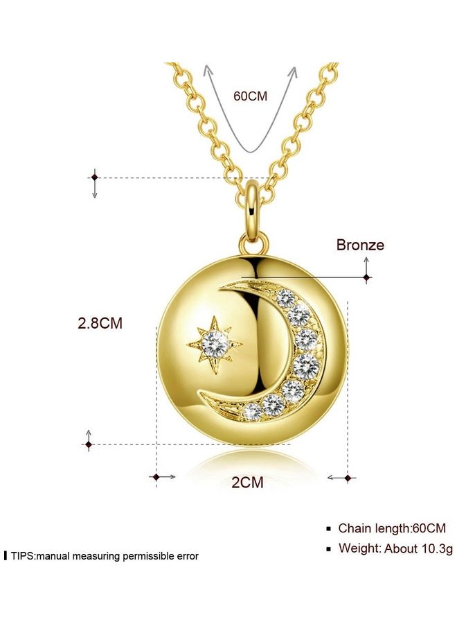 Perfii Rhodium Plated Ziron Studded Pendant Necklace - Image 2