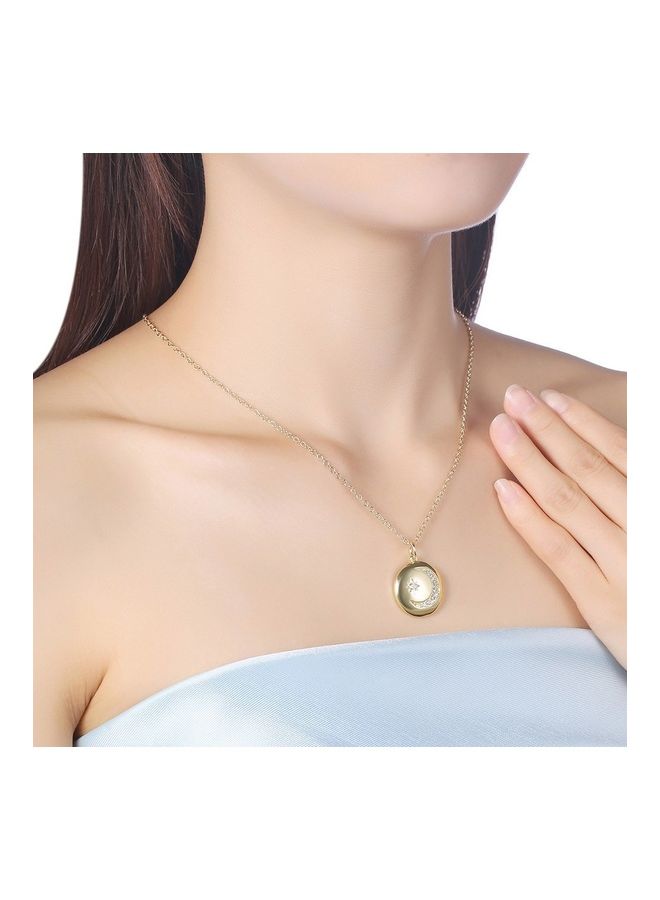 Perfii Rhodium Plated Ziron Studded Pendant Necklace - Image 3