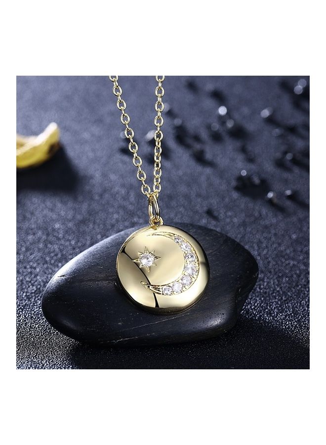 Perfii Rhodium Plated Ziron Studded Pendant Necklace - Image 4