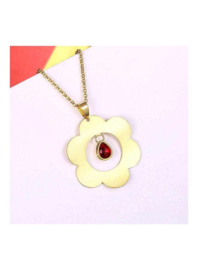 Perfii Rhodium Plated Ziron Studded Pendant Necklace - Image 5