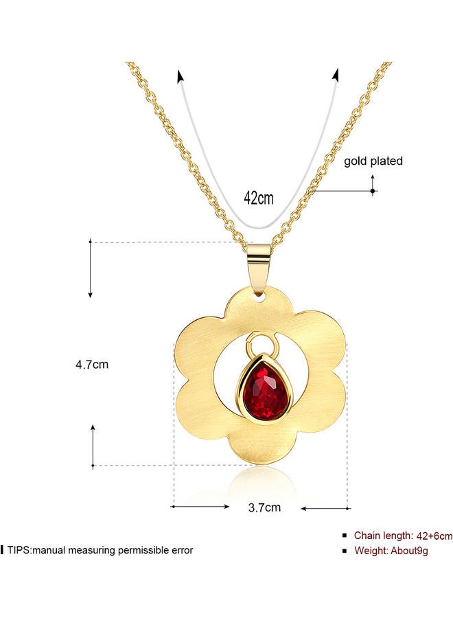 Perfii Rhodium Plated Ziron Studded Pendant Necklace - Image 2