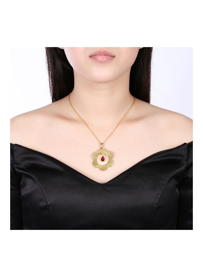 Perfii Rhodium Plated Ziron Studded Pendant Necklace - Image 3