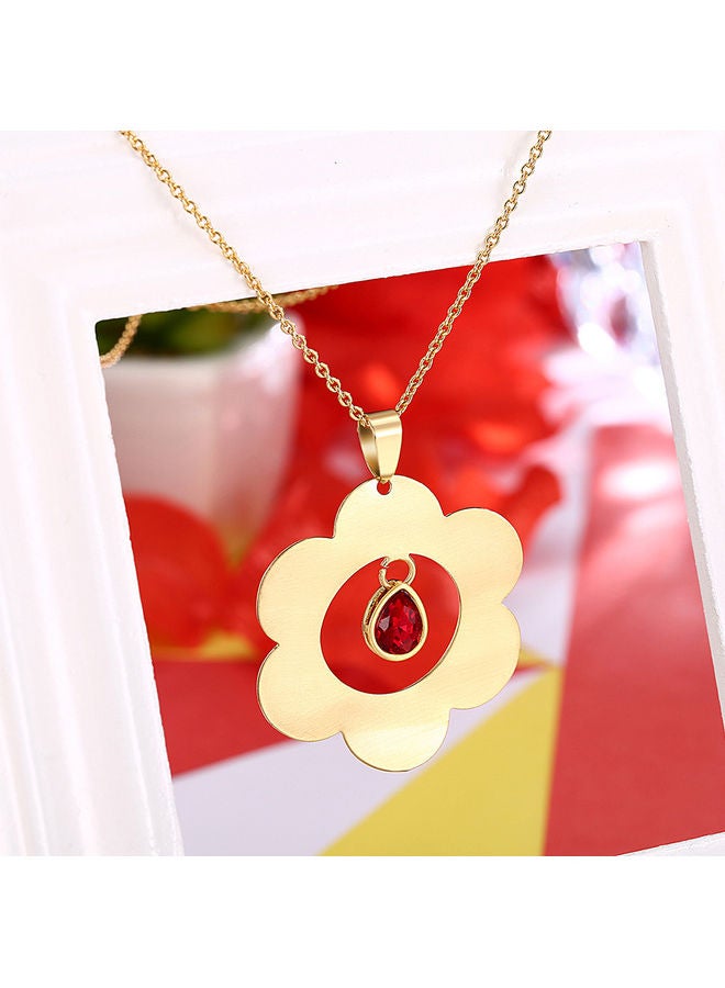 Perfii Rhodium Plated Ziron Studded Pendant Necklace - Image 4