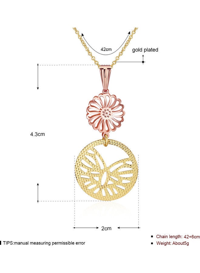 Perfii Rhodium Plated Ziron Studded Pendant Necklace - Image 2