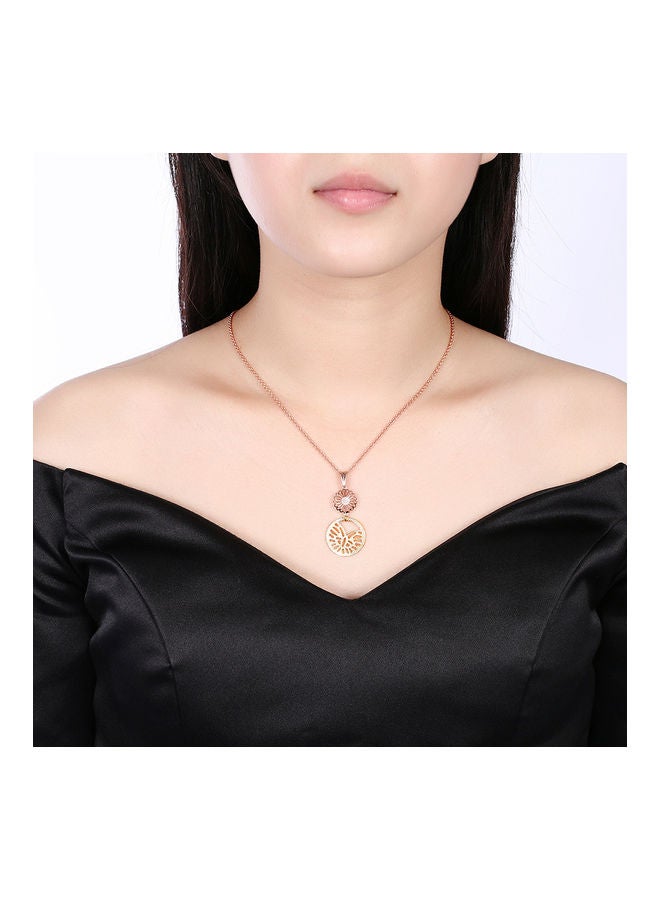 Perfii Rhodium Plated Ziron Studded Pendant Necklace - Image 3