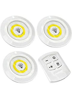 مجموعة من 3 مصابيح إضاءة LED لاسلكية قابلة للتعديل مع جهاز تحكم عن بعد منتج متعدد الألوان