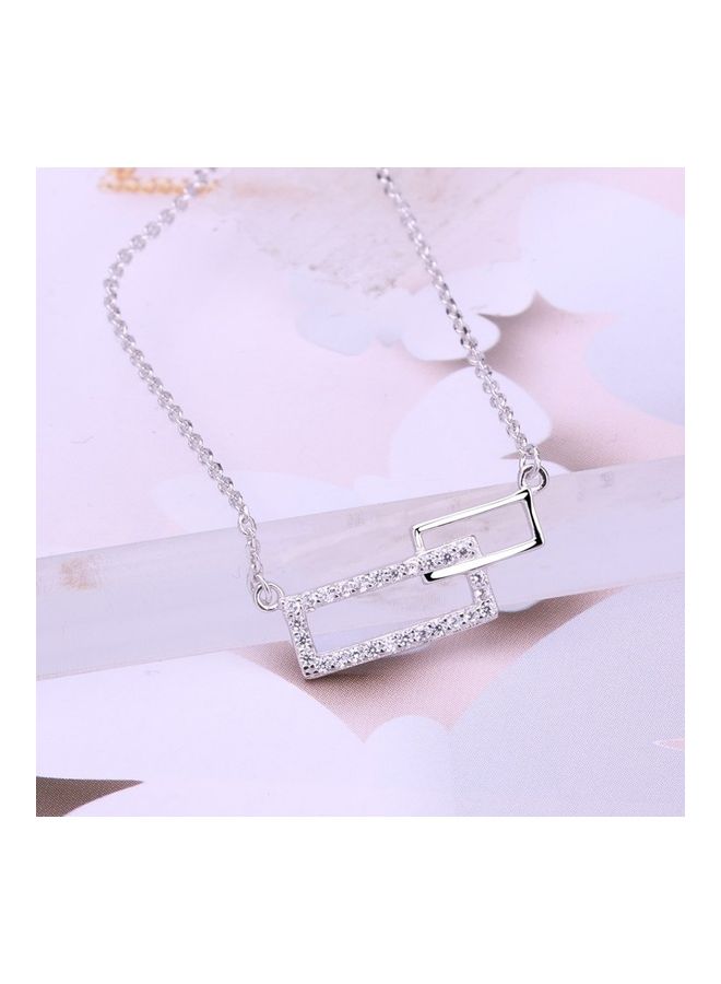 Perfii - S925 Sterling Silver Crystal Studded Pendant Necklace - Image 1