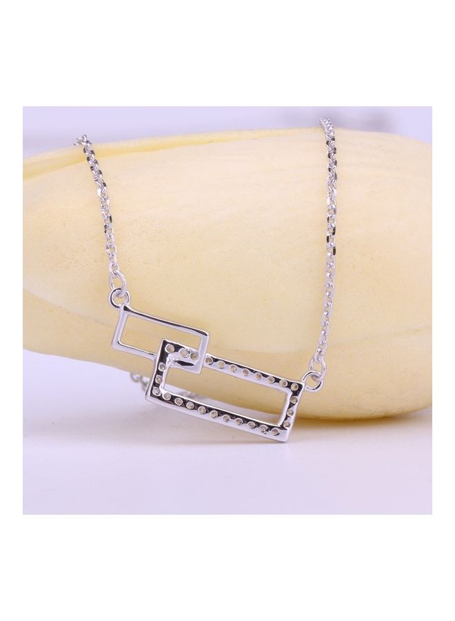 Perfii - S925 Sterling Silver Crystal Studded Pendant Necklace - Image 1