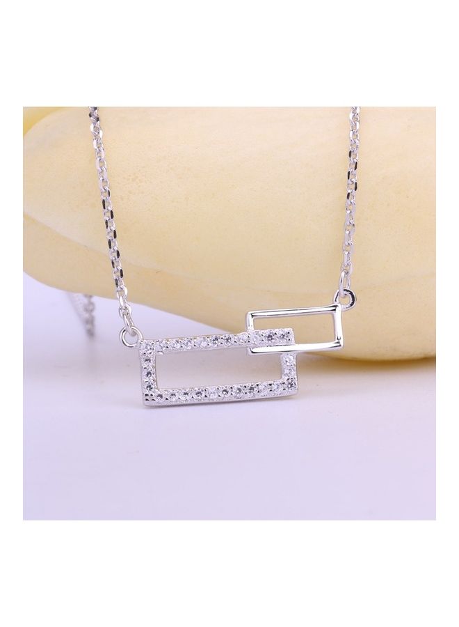 Perfii - S925 Sterling Silver Crystal Studded Pendant Necklace - Image 1