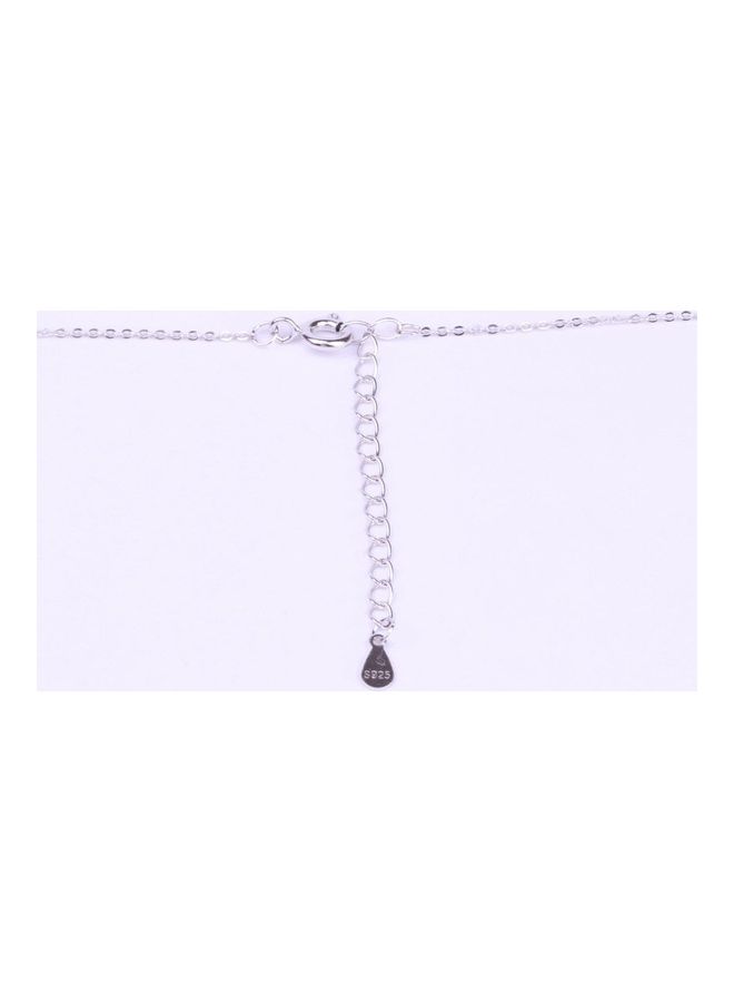 Perfii - S925 Sterling Silver Crystal Studded Pendant Necklace - Image 1