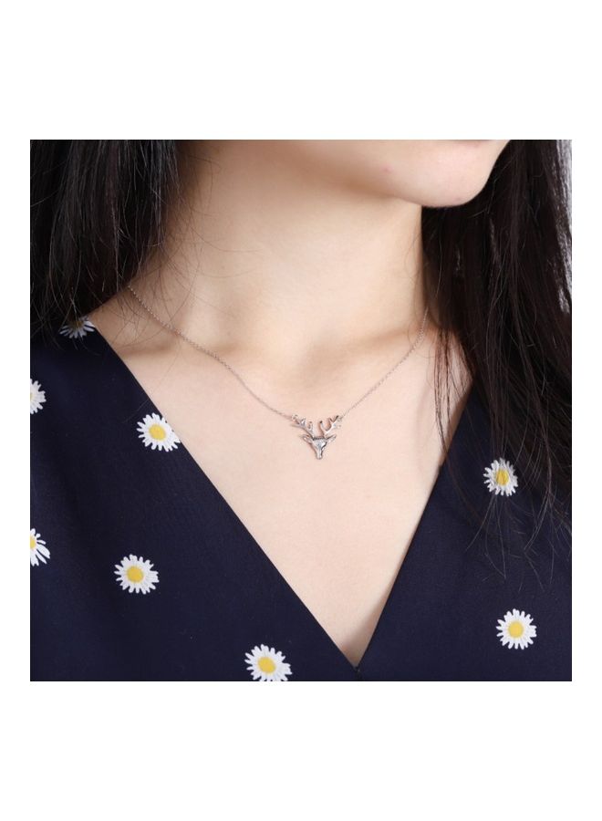 Perfii S925 Sterling Silver Crystal Studded Pendant Necklace - Image 2