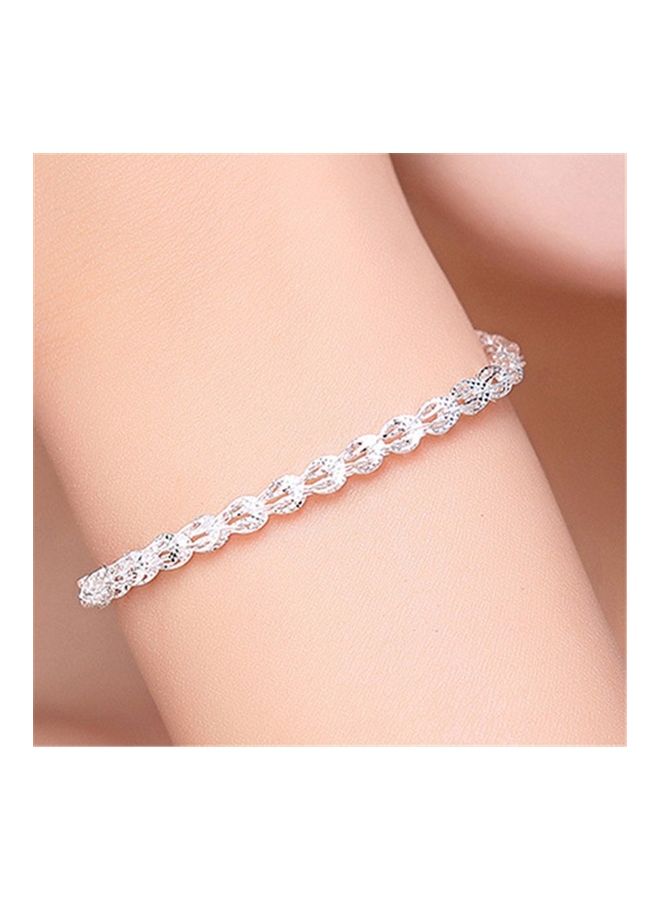 Perfii Rhodium Plated Cubic Ziron Stylish Bracelet - Image 4