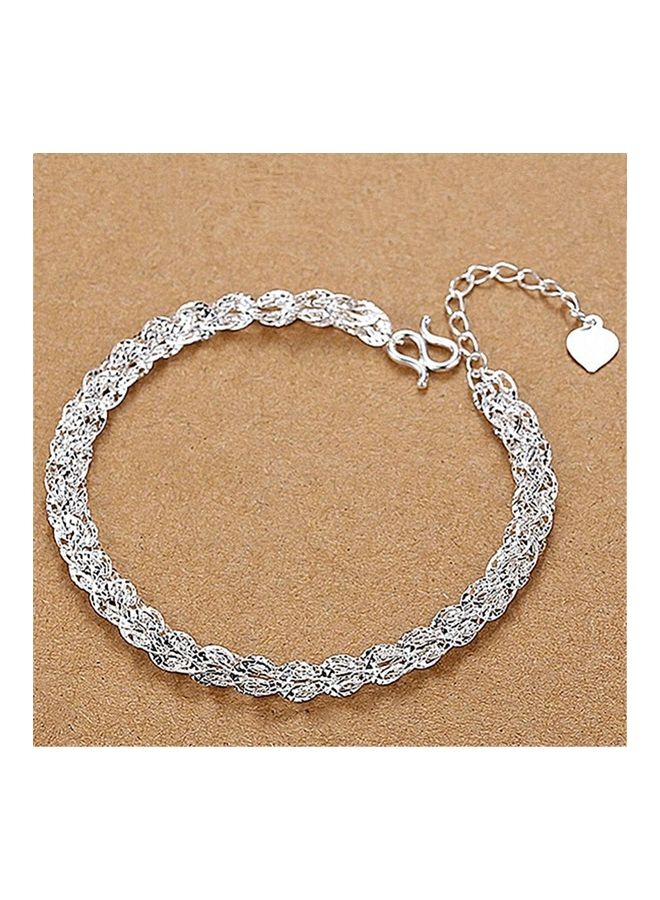 Perfii Rhodium Plated Cubic Ziron Stylish Bracelet - Image 5
