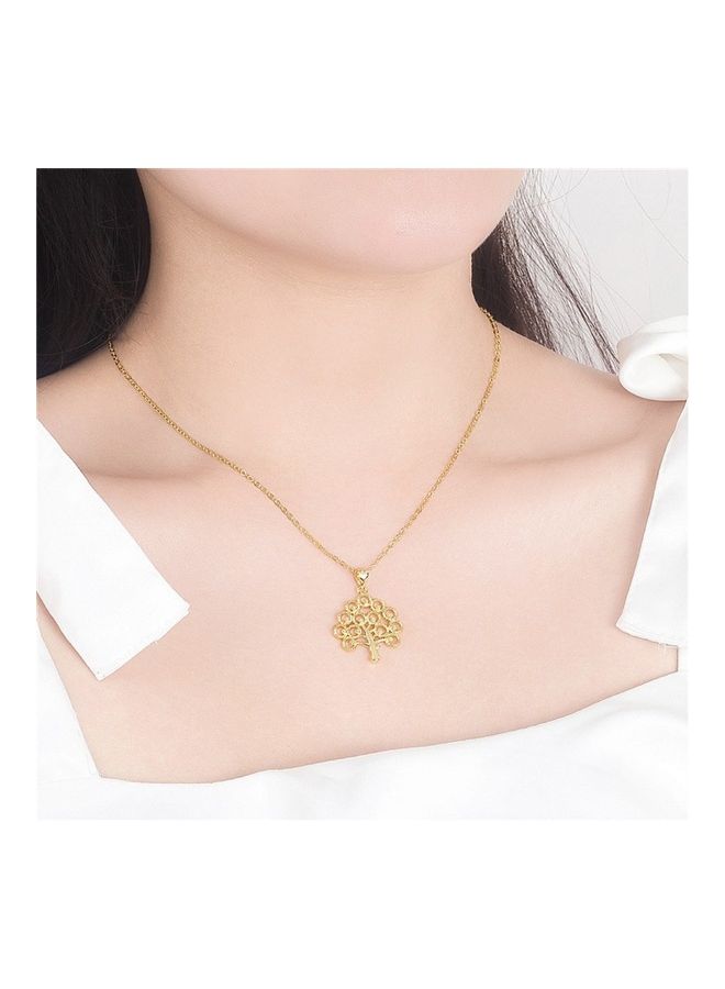 Perfii Rhodium Plated Ziron Studded Pendant Necklace - Image 2