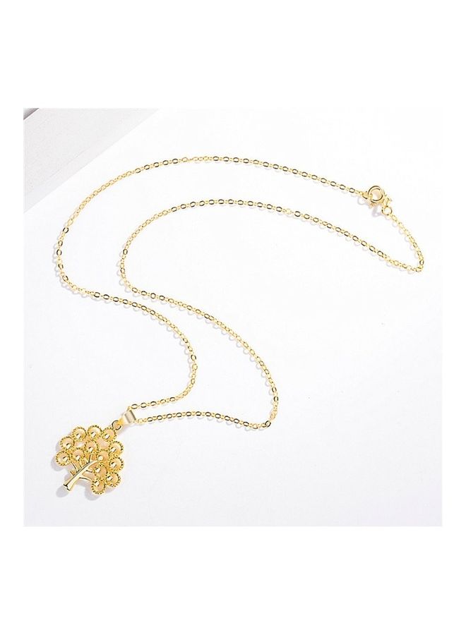 Perfii Rhodium Plated Ziron Studded Pendant Necklace - Image 4