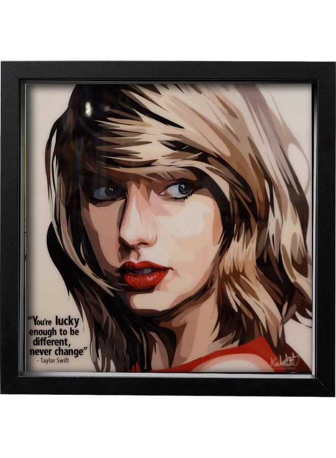 إكسسوارات بومة ملصق فني بتصميم شخصية تايلور سويفت مع إطار متعدد الألوان 25 x 25سم