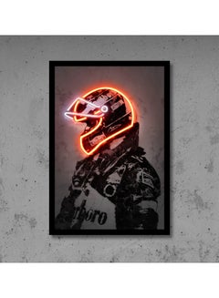 Michael Schumacher Scuderia Ferrari F2004 Neon Poster with Frame Multicolour 30 x 40cm