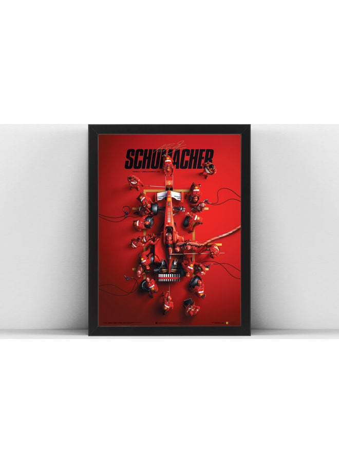 Boomah Accessories Michael Schumacher Ferrari F1 Neon Poster with Frame Multicolour 50 x 40cm