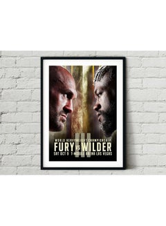 Tyson Fury vs. Deontay Wilder III 2021 Fight Boxing Poster with Frame Multicolour 30 X 40cm
