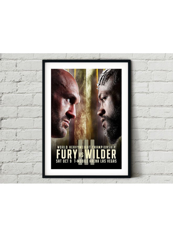 Boomah Accessories - Tyson Fury vs. Deontay Wilder III 2021 Fight Boxing Poster with Frame Multicolour 30 X 40cm - Image 1