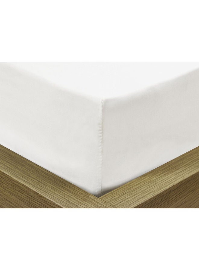 Hotel Linen Klub 3-Piece Fitted Sheet And Pillowcases Set Cotton Blend White 180 x 200cm  - Image 2
