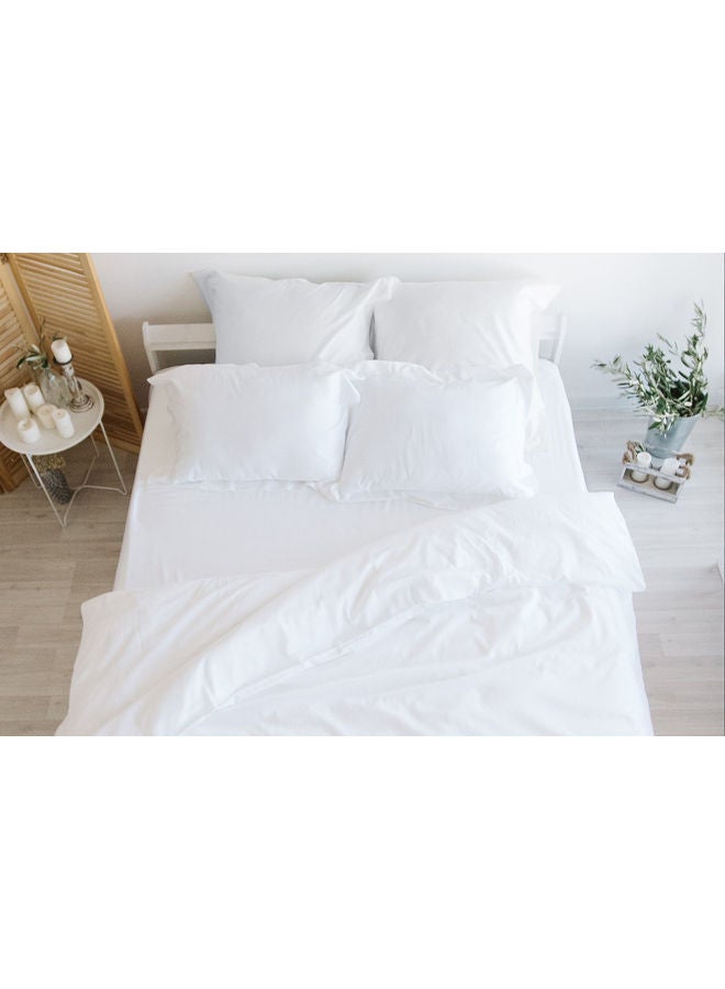 Hotel Linen Klub 3-Piece Duvet Cover With Pillowcases Cotton Blend White 220 x 240cm  - Image 3