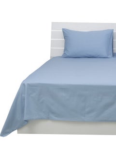 Hotel Linen Klub 3-Piece Flat Sheet With Pillowcases Cotton Blend Blue 200 x 240cm  - Image 5