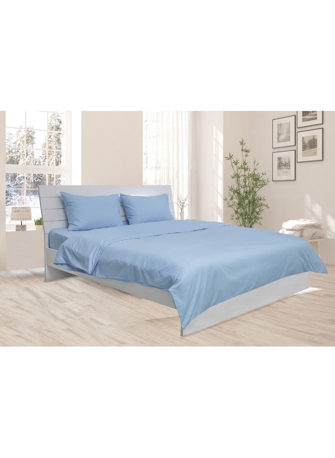 3-Piece Duvet Cover With Pillowcase Set Cotton Blend Blue 240 x 260cm - v1639368759/N52150267A_1