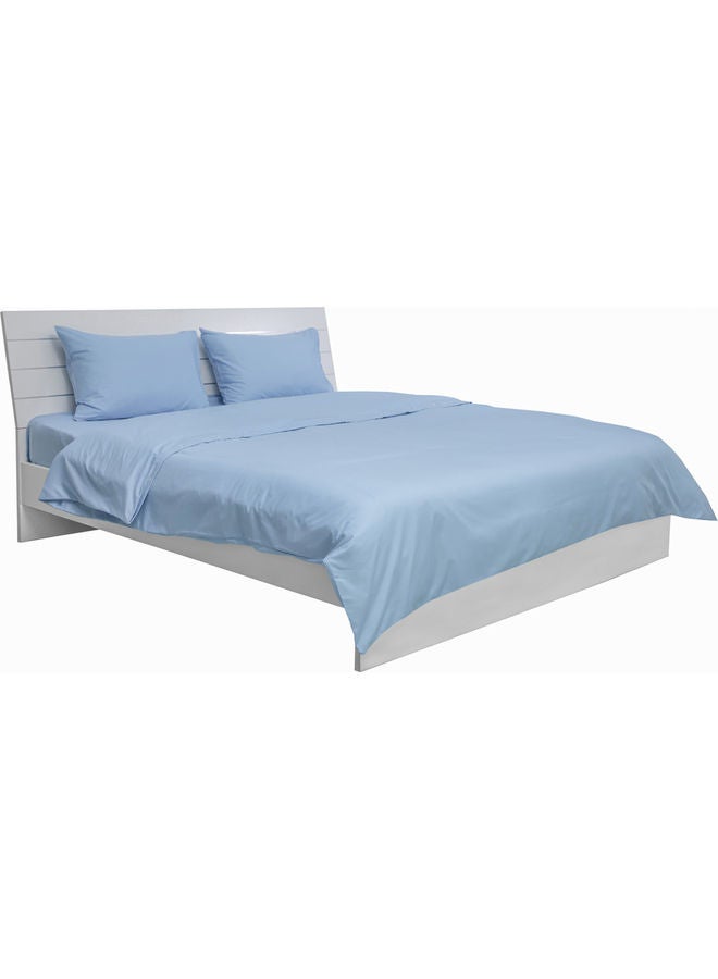 3-Piece Duvet Cover With Pillowcase Set Cotton Blend Blue 240 x 260cm - v1639368759/N52150267A_4