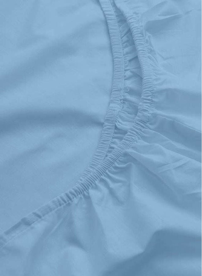 Princess 3-Piece Fitted Sheet And Pillowcases Set Cotton Blend Blue 180x200cm  - Image 4