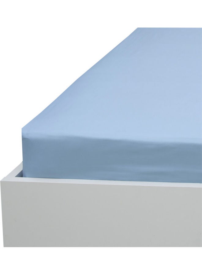 Princess 3-Piece Fitted Sheet And Pillowcases Set Cotton Blend Blue 180x200cm  - Image 3