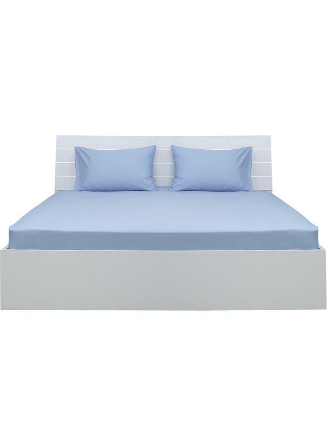 Princess 3-Piece Fitted Sheet And Pillowcases Set Cotton Blend Blue 180x200cm  - Image 5