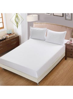 Hotel Linen Klub 3-Piece Fitted Sheet With Pillowcases Set Cotton Blend White 150 x 200cm  - Image 1