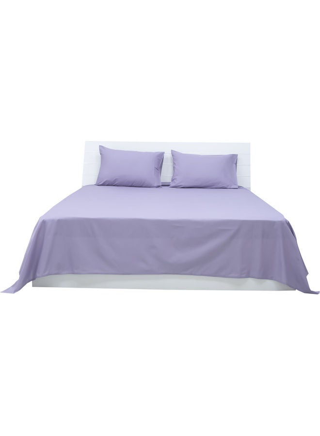 Princess 3-Piece Flat Sheet With Pillowcases Set Cotton Blend Lilac 200 x 240cm - Image 3