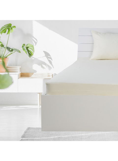 2-Piece Deyarco Single Size Sheet Set Cotton Blend Cream 200x120cm