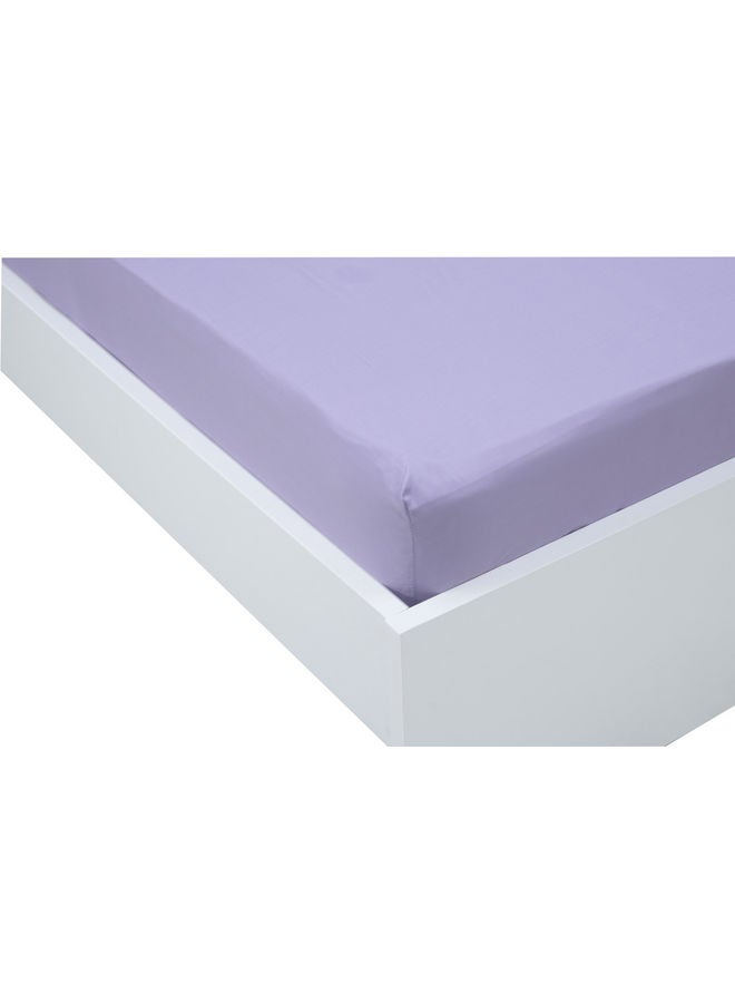 Princess 2-Piece Deyarco Fitted Sheet Single Size 120x200+25cm, 1xPillow Case 50x75cm Cotton Blend Lilac - Image 2