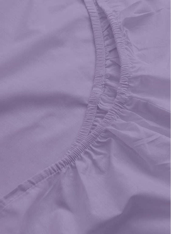 Princess 3-Piece Fitted Sheet And Pillowcases Set Cotton Blend Lilac 180 x 200cm - Image 3